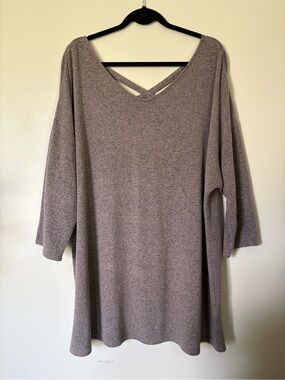 Simply Noelle Mauve Heather Long Sleeve Tunic Dress Size XXL